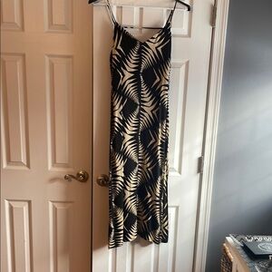 ba&sh Black and Cream Maxi Slip Dress with Spaghetti Straps for Cocktail